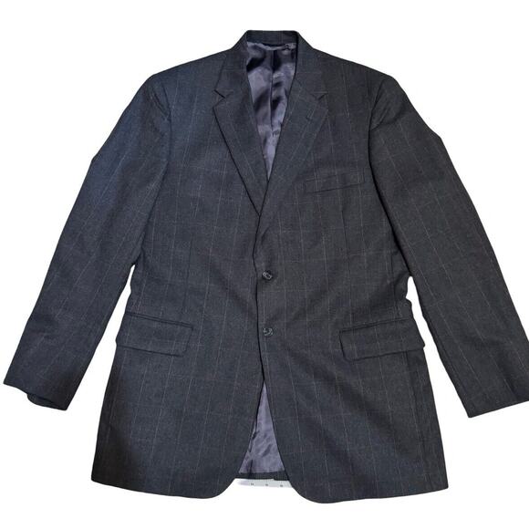 Hickey Freeman Custom Made Fine Wool Charcoal Large Check Men’s Suit 46, 36x32 - Picture 7 of 13